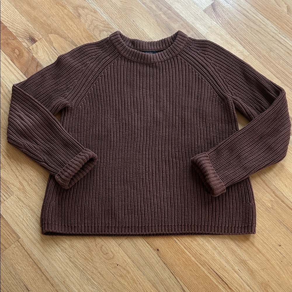 Quince Chocolate Brown Crew Neck Sweater